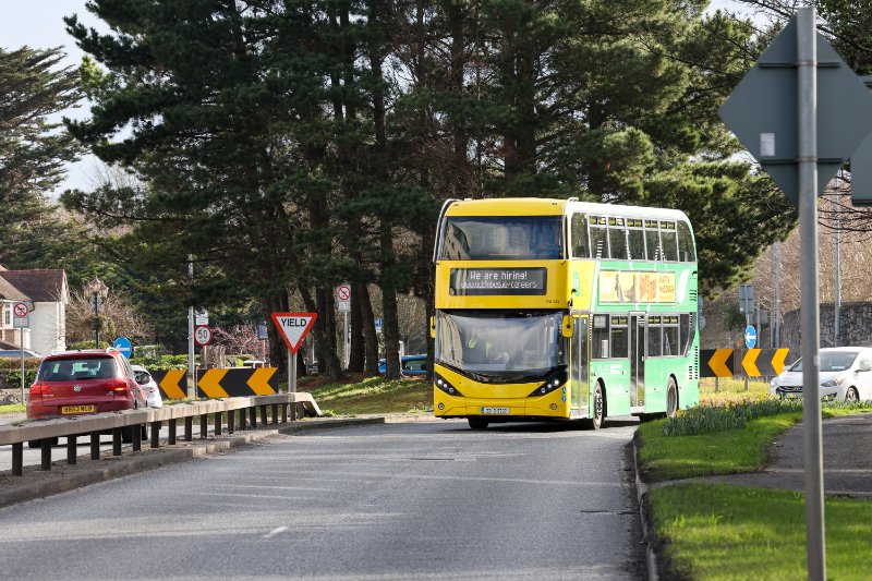 Bus driving on road