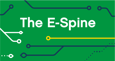 Graphic with text that reads 'the E Spine'
