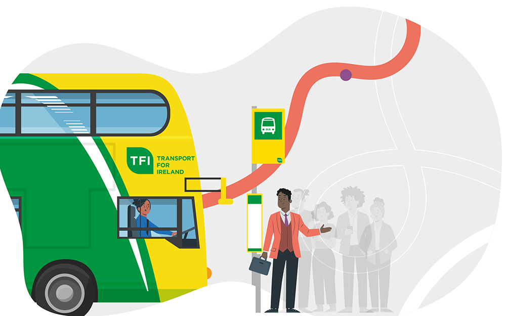 Animation of customer with hand out for bus Animation of customer with hand out for bus
