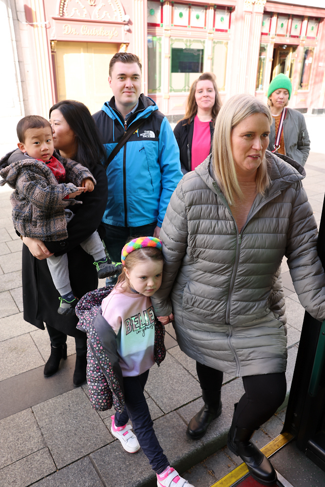 Customers boarding bus
