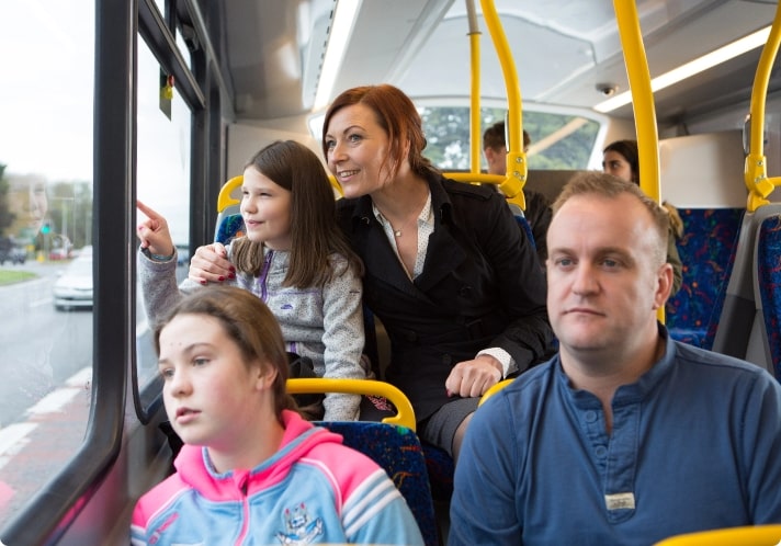 Customers on a bus