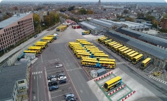 Aerial view of buses in Broadstone