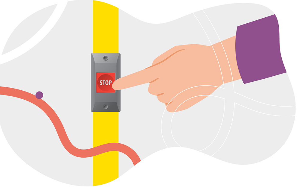 Animation of customer pressing bell to stop bus Animation of customer pressing bell to stop bus