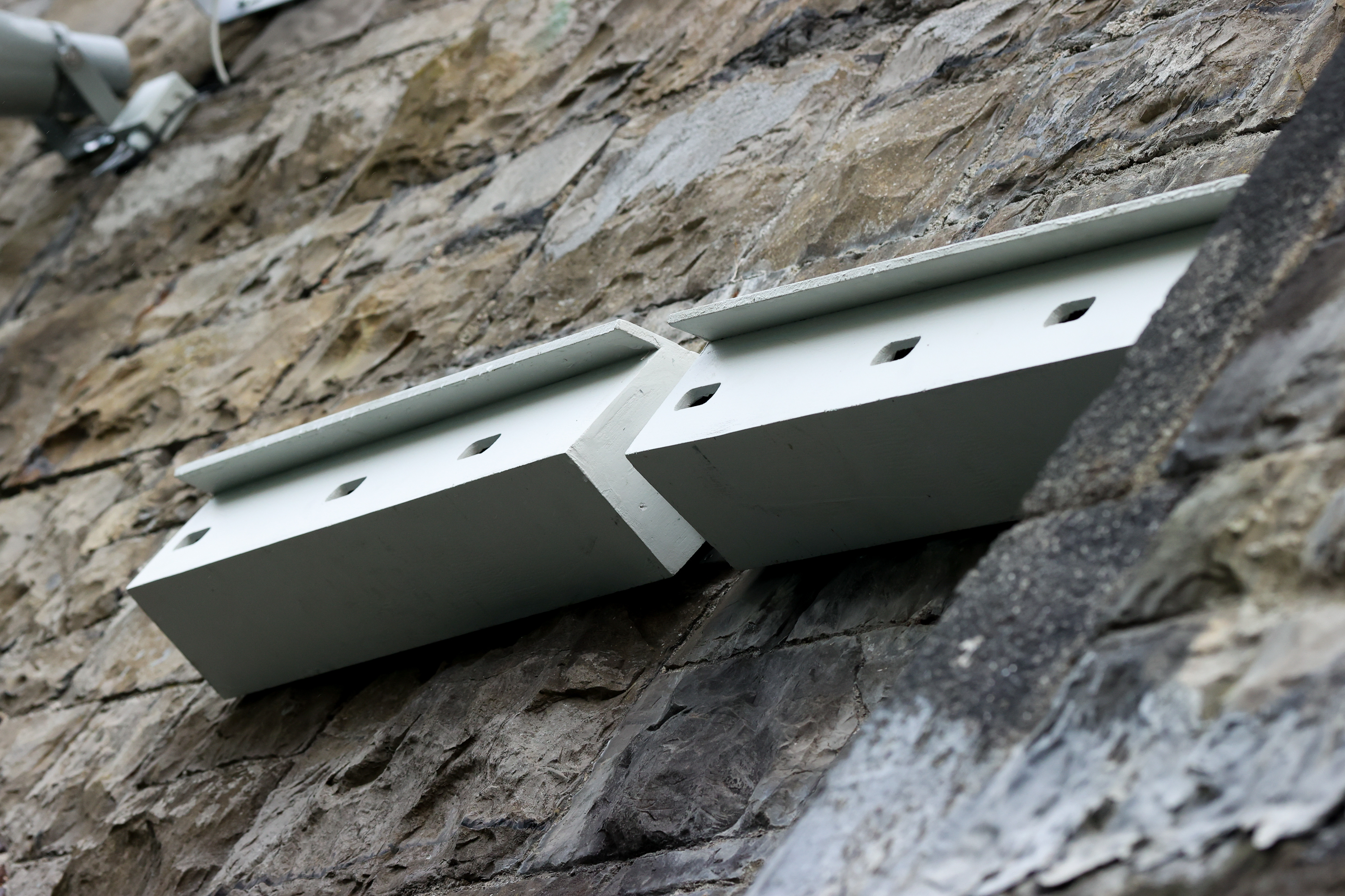 Image of swift nesting boxes which are up in our Broadstone Depot